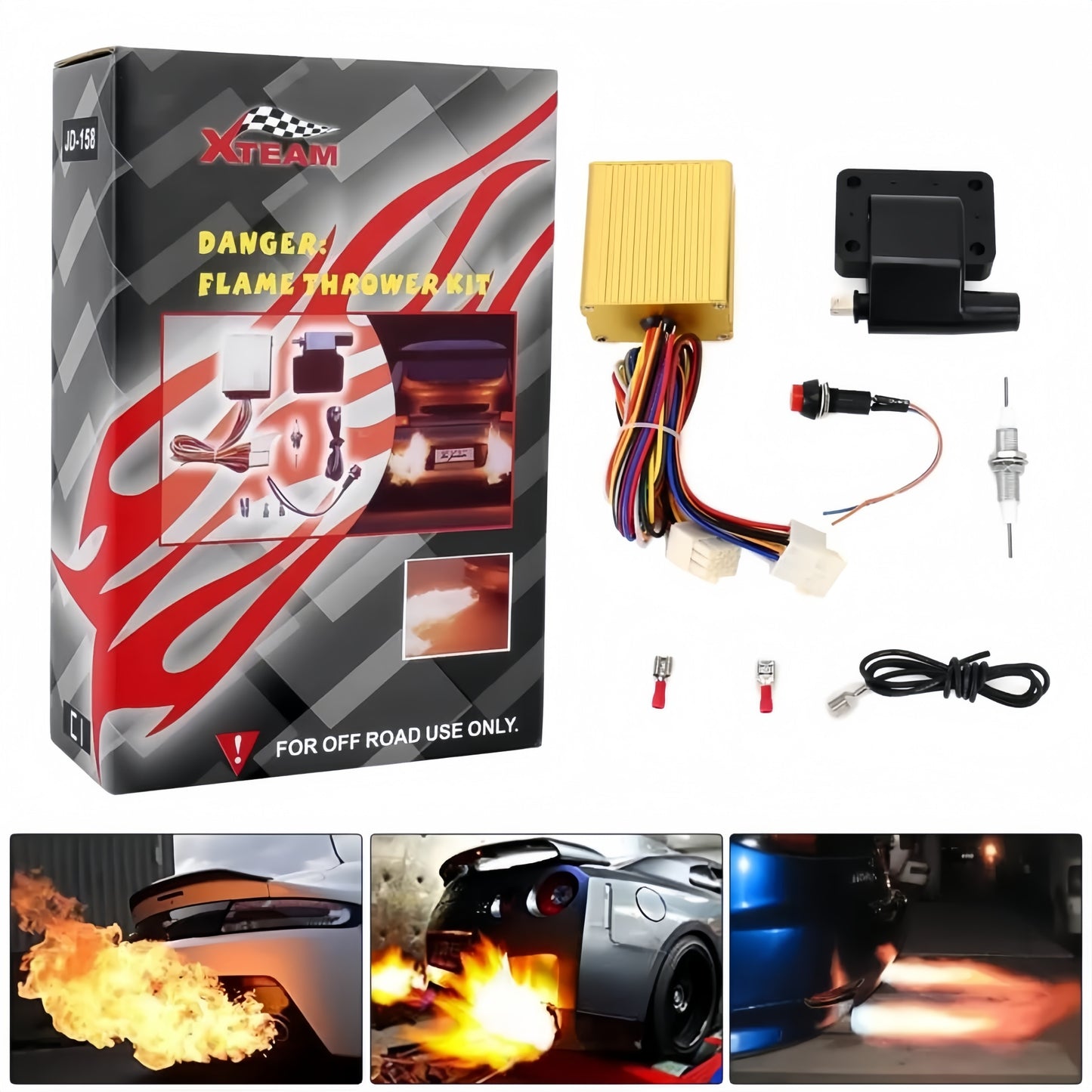Flame Kit for Car Exhaust - For Car Motorcycle Truck ATV Scooter with Gasoline Engine