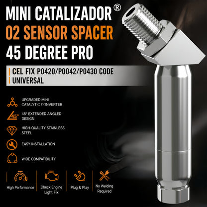Mini Catalizador O2 Sensor Spacer CEL FIX P0420/P0042/P0430 Code Universal (45 Degree Pro)