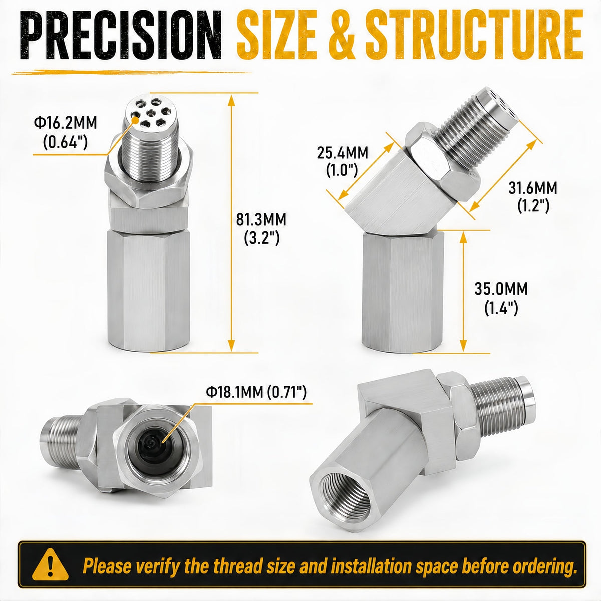 Mini Catalizador O2 Sensor Spacer CEL FIX P0420/P0042/P0430 Code Universal (45 Degree) - Mini Catalizador®