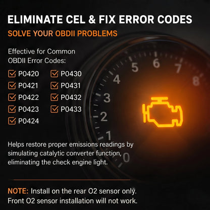Mini Catalizador O2 Sensor Spacer CEL FIX P0420/P0042/P0430 Code Universal (45 Degree Pro) - Mini Catalizador®