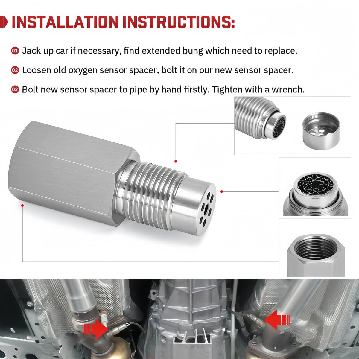 Mini Catalizador O2 Sensor Spacer CEL FIX P0420/P0042/P0430 Code Unive ...