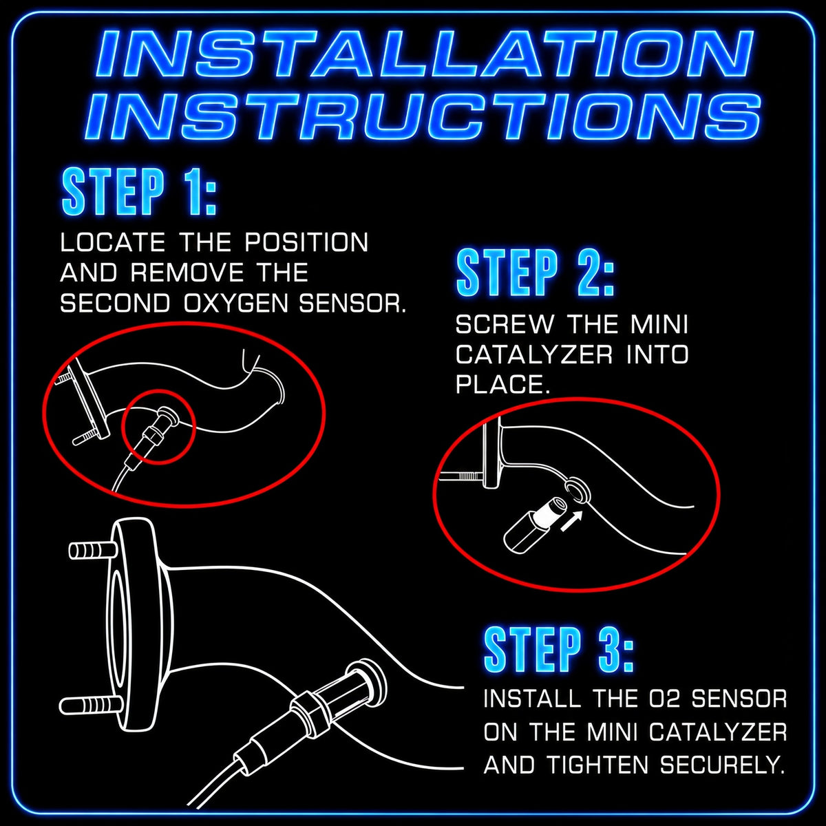 Mini Catalizador O2 Sensor Spacer CEL FIX P0420/P0042/P0430 Code Universal (Straight) - Mini Catalizador®
