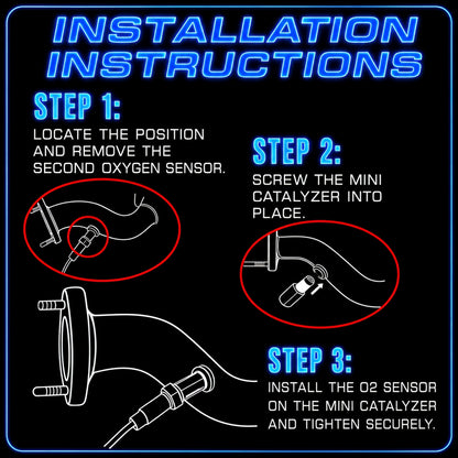 Mini Catalizador O2 Sensor Spacer CEL FIX P0420/P0042/P0430 Code Universal (Straight) - Mini Catalizador®
